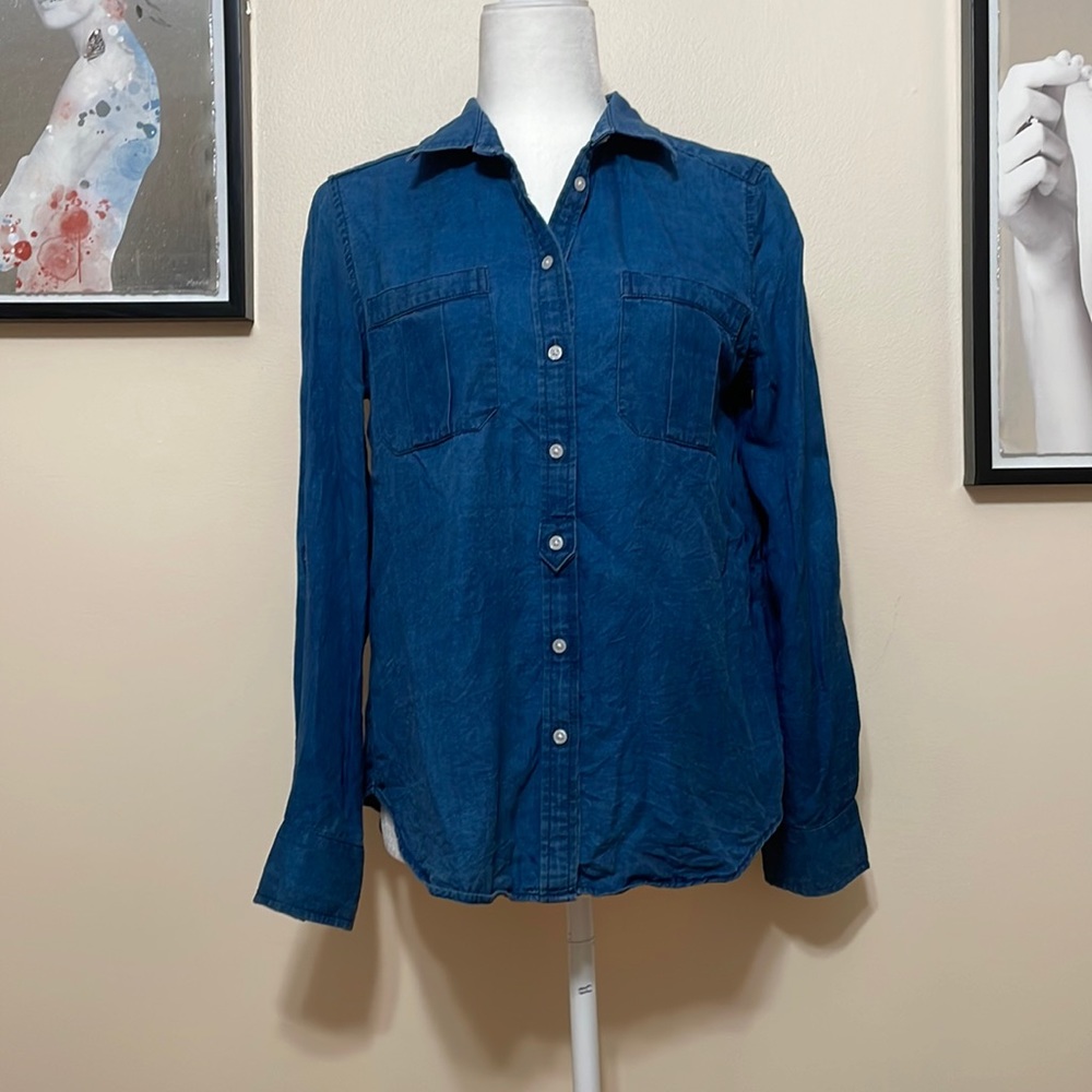 Banana Republic Indigo Blue Button-Down Shirt